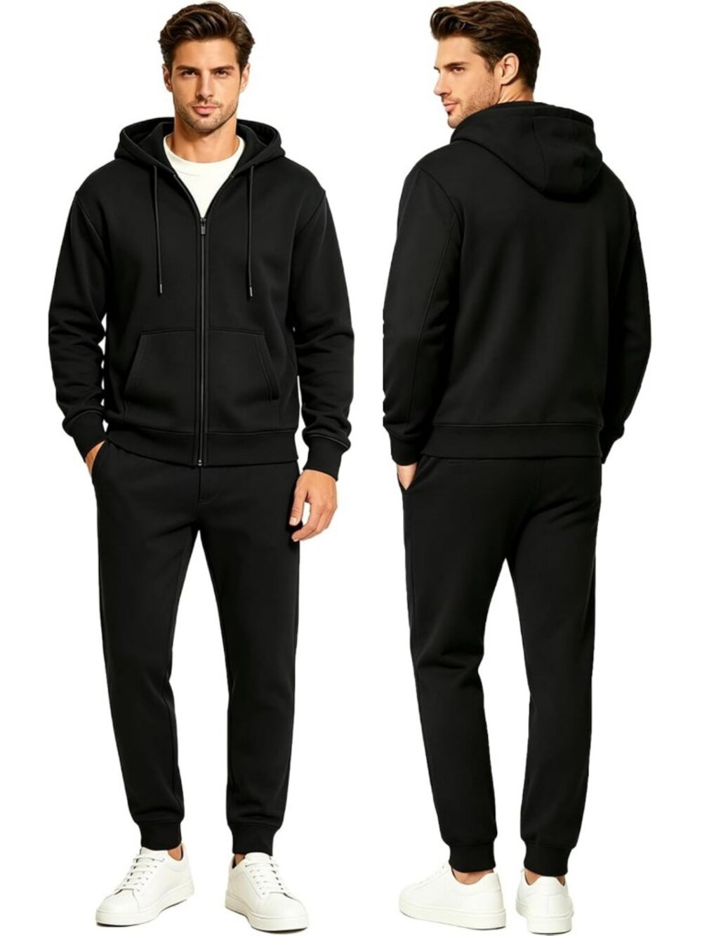 Men's Casual 2-Piece Jogging Set | Full Zip Hoodie & Pants Sweat Suit